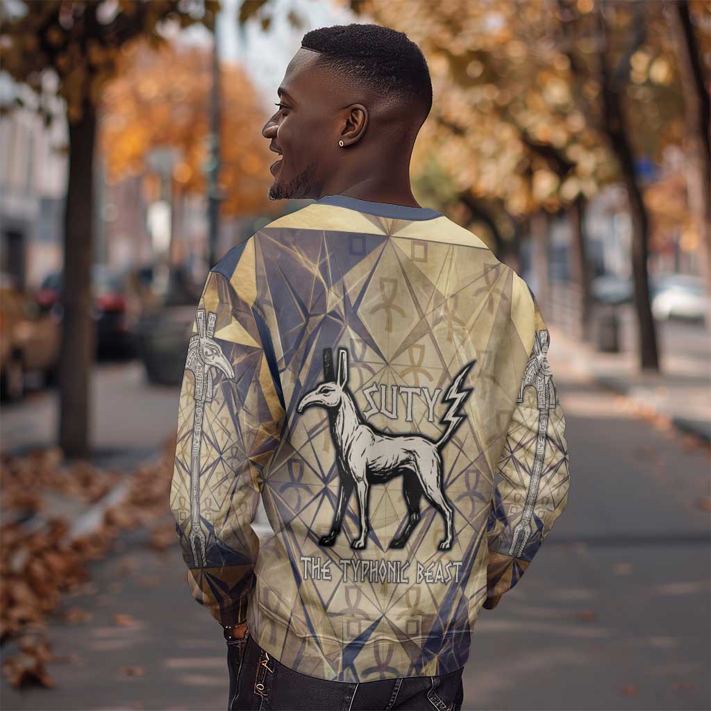 Suty Sweatshirt with Typhonic Beast Staff Ancient Egypt Symbolism