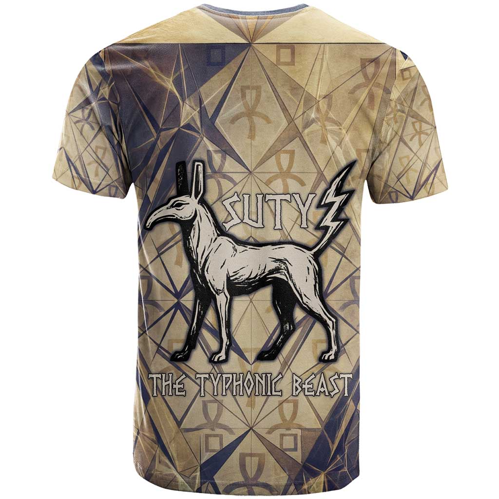 Suty T shirt with Typhonic Beast Staff Ancient Egypt Symbolism