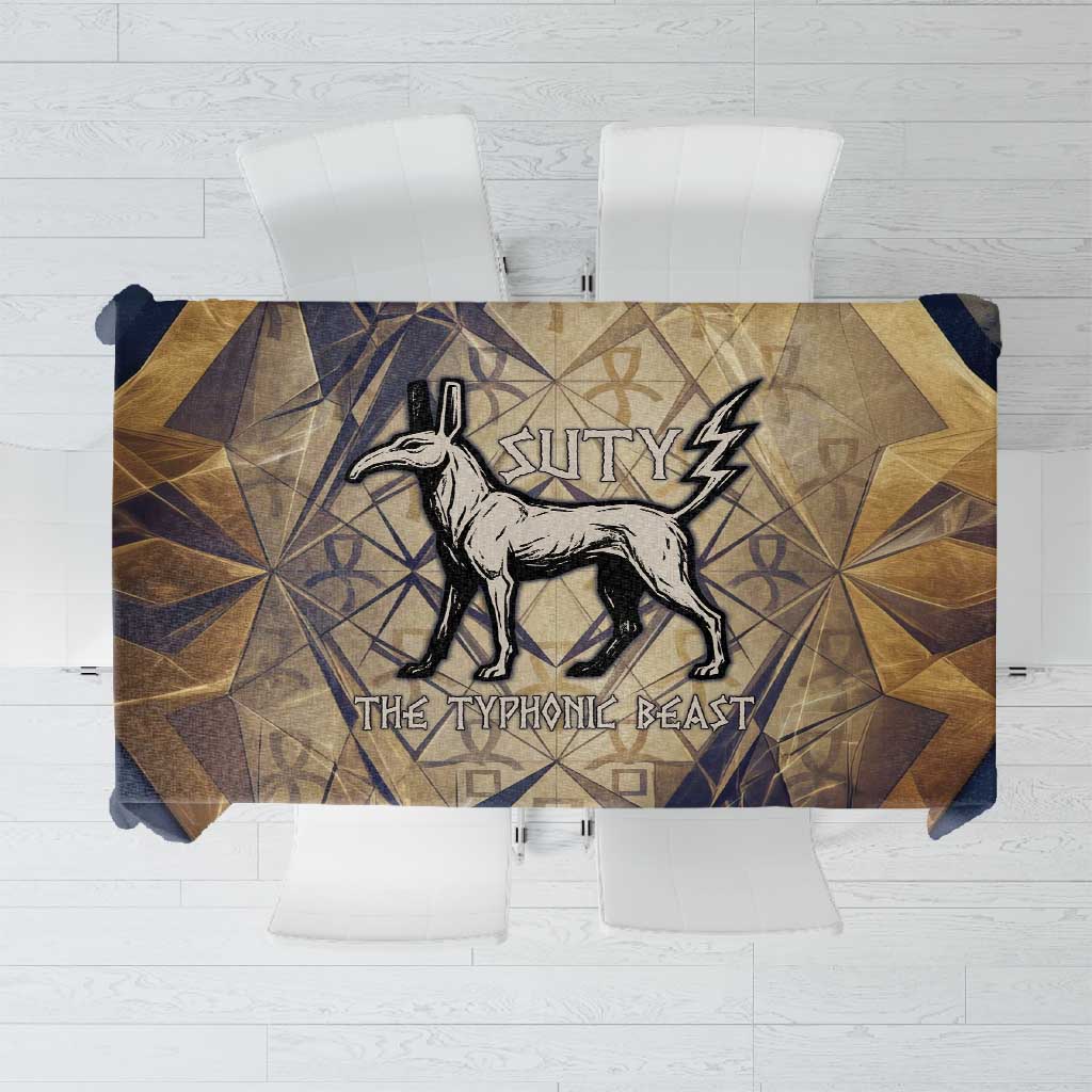 Suty Tablecloth with Typhonic Beast Staff Ancient Egypt Symbolism