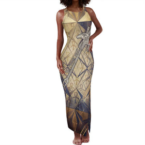 Suty Tank Maxi Dress with Typhonic Beast Staff Ancient Egypt Symbolism