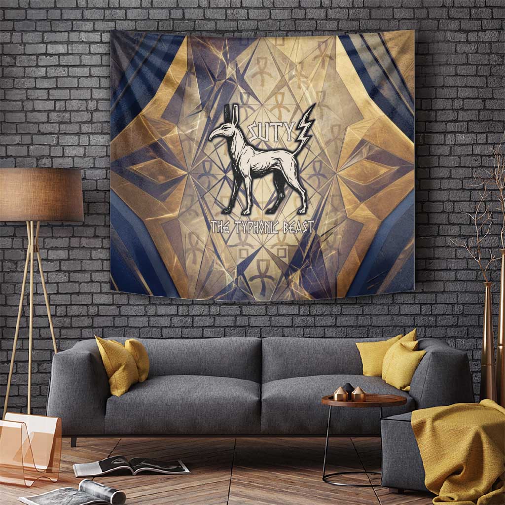 Suty Tapestry with Typhonic Beast Staff Ancient Egypt Symbolism