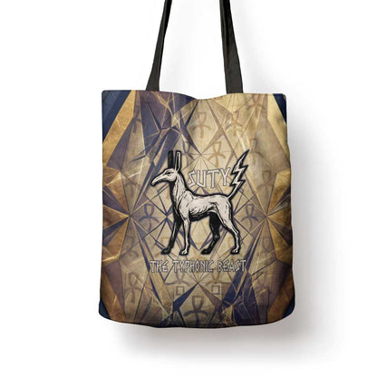 Suty Tote Bag with Typhonic Beast Staff Ancient Egypt Symbolism