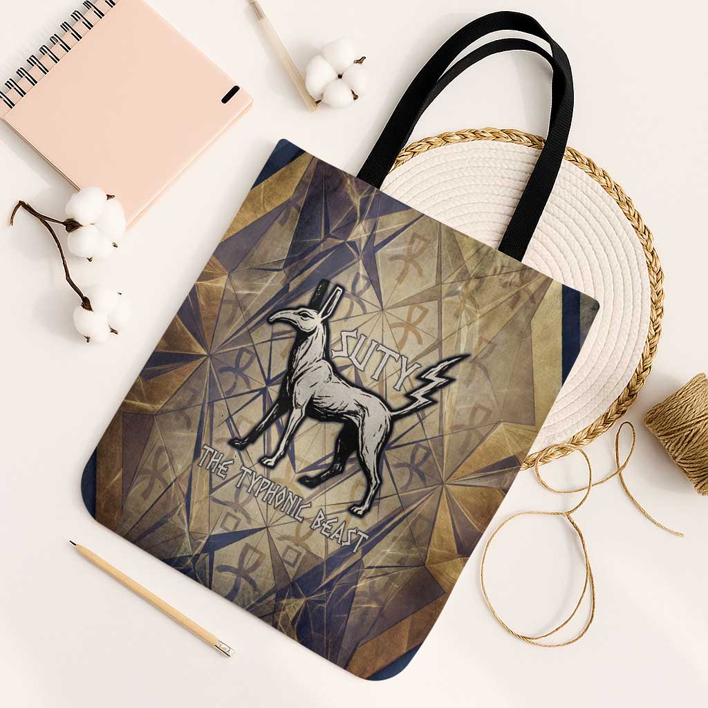 Suty Tote Bag with Typhonic Beast Staff Ancient Egypt Symbolism