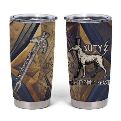 Suty Tumbler Cup with Typhonic Beast Staff Ancient Egypt Symbolism