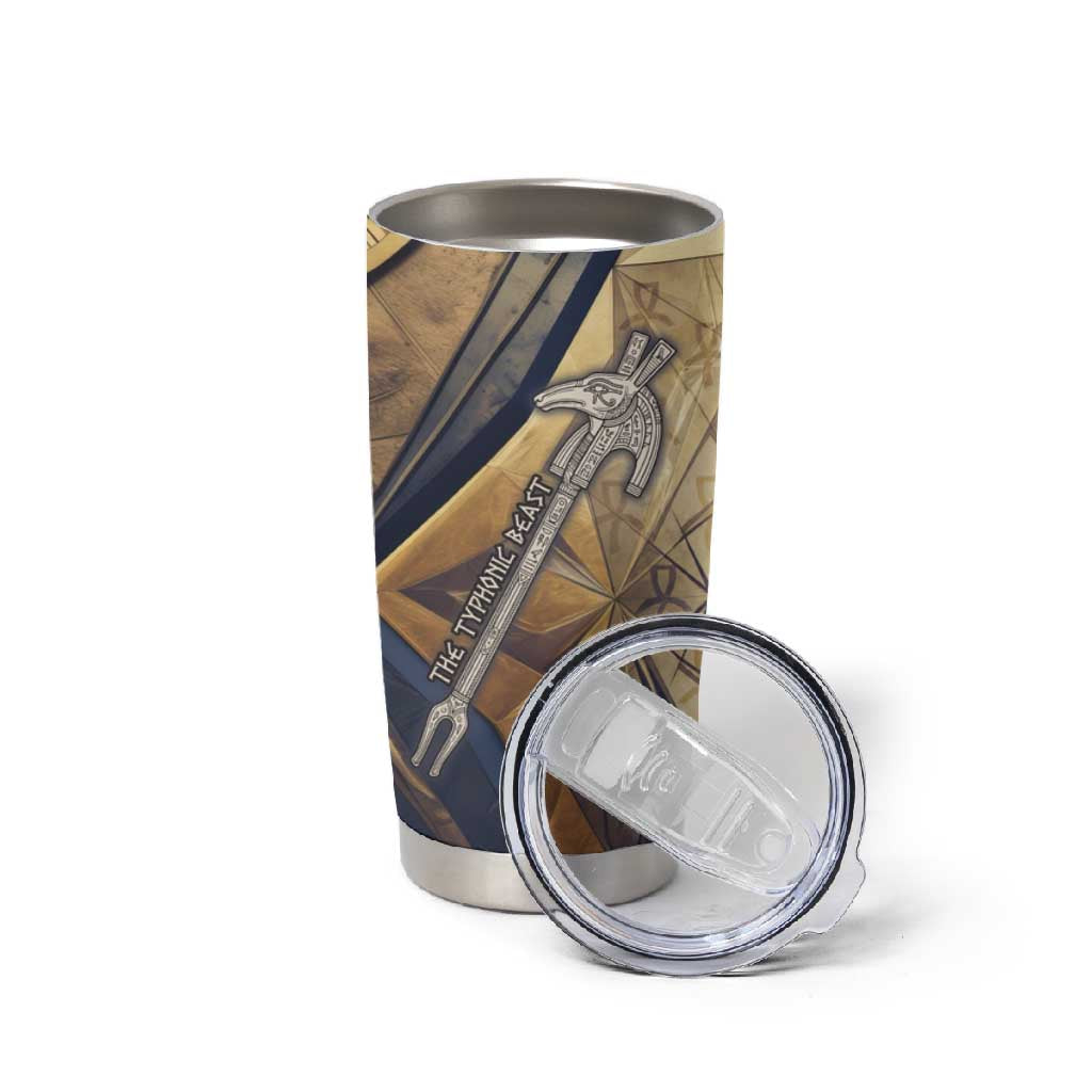 Suty Tumbler Cup with Typhonic Beast Staff Ancient Egypt Symbolism