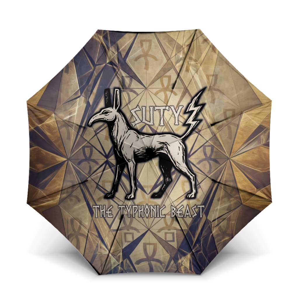 Suty Umbrella with Typhonic Beast Staff Ancient Egypt Symbolism