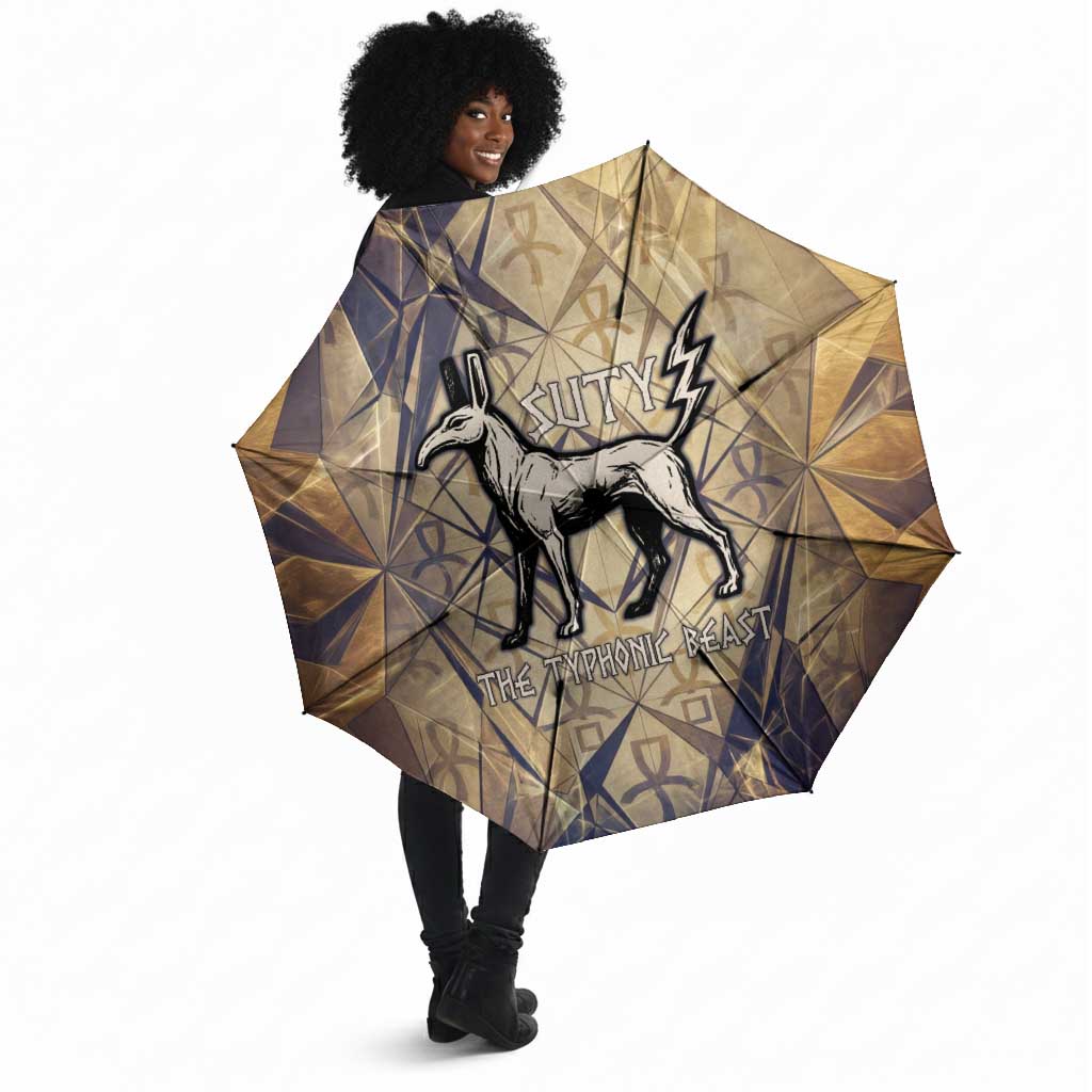 Suty Umbrella with Typhonic Beast Staff Ancient Egypt Symbolism