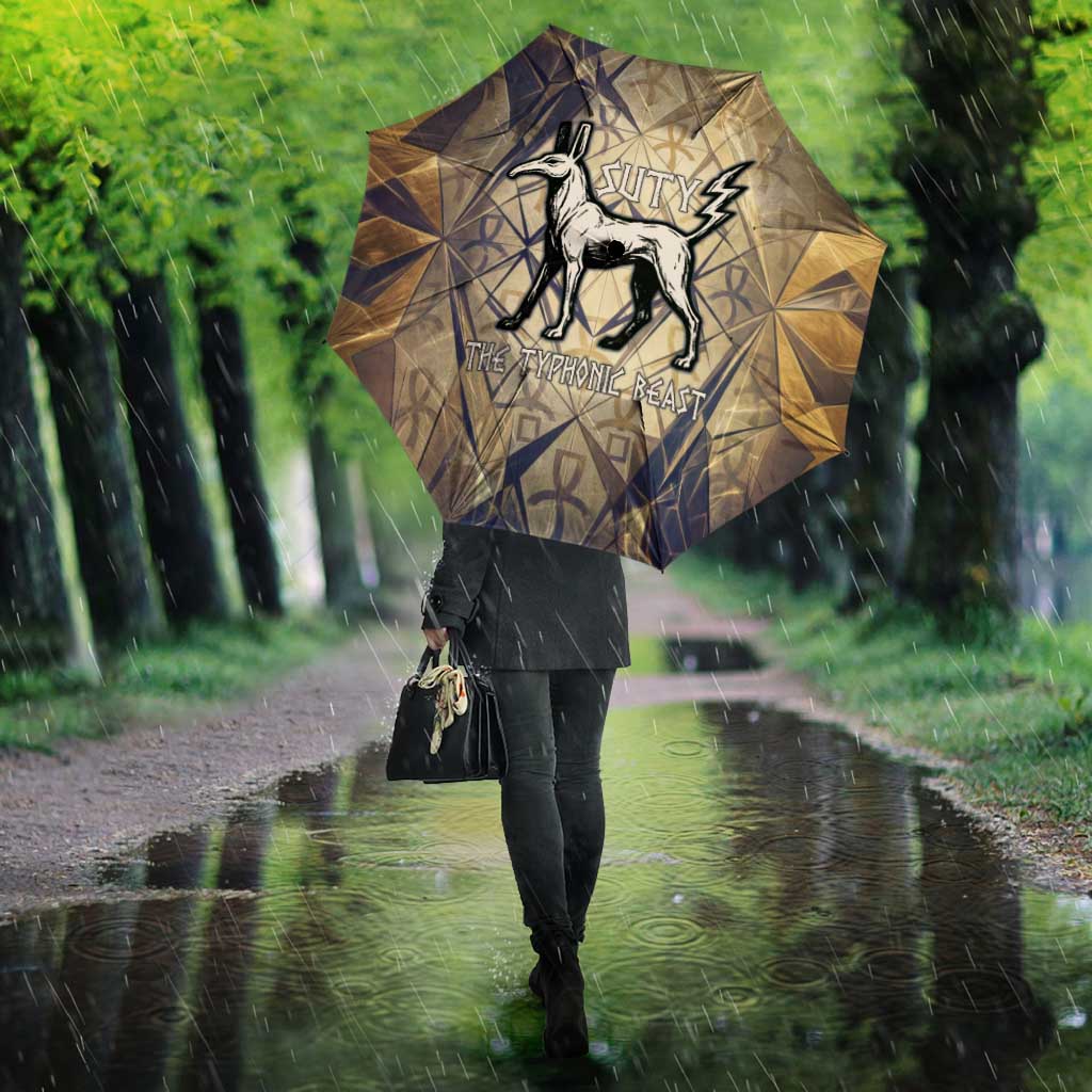 Suty Umbrella with Typhonic Beast Staff Ancient Egypt Symbolism