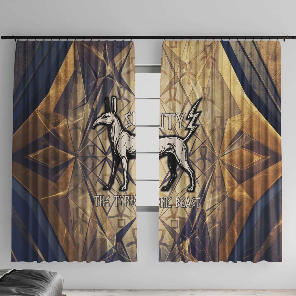 Suty Window Curtain with Typhonic Beast Staff Ancient Egypt Symbolism