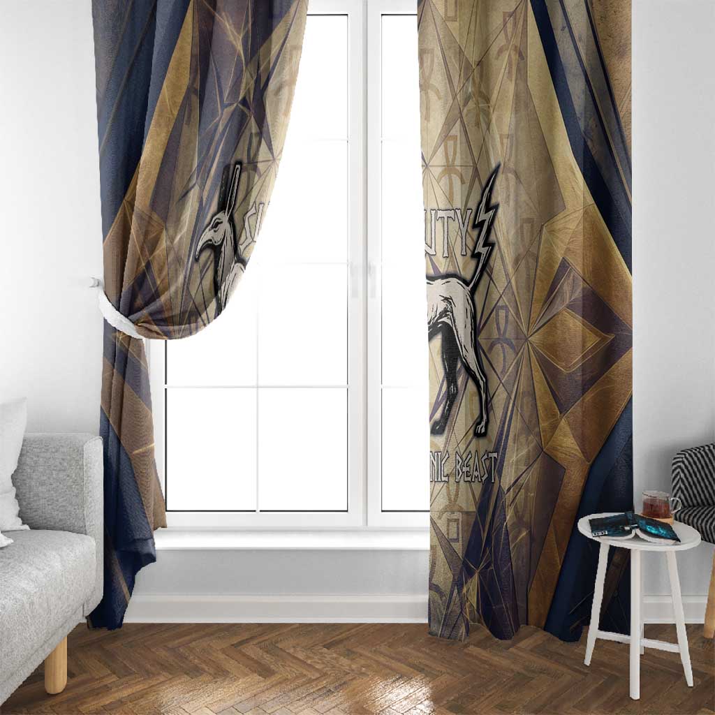 Suty Window Curtain with Typhonic Beast Staff Ancient Egypt Symbolism