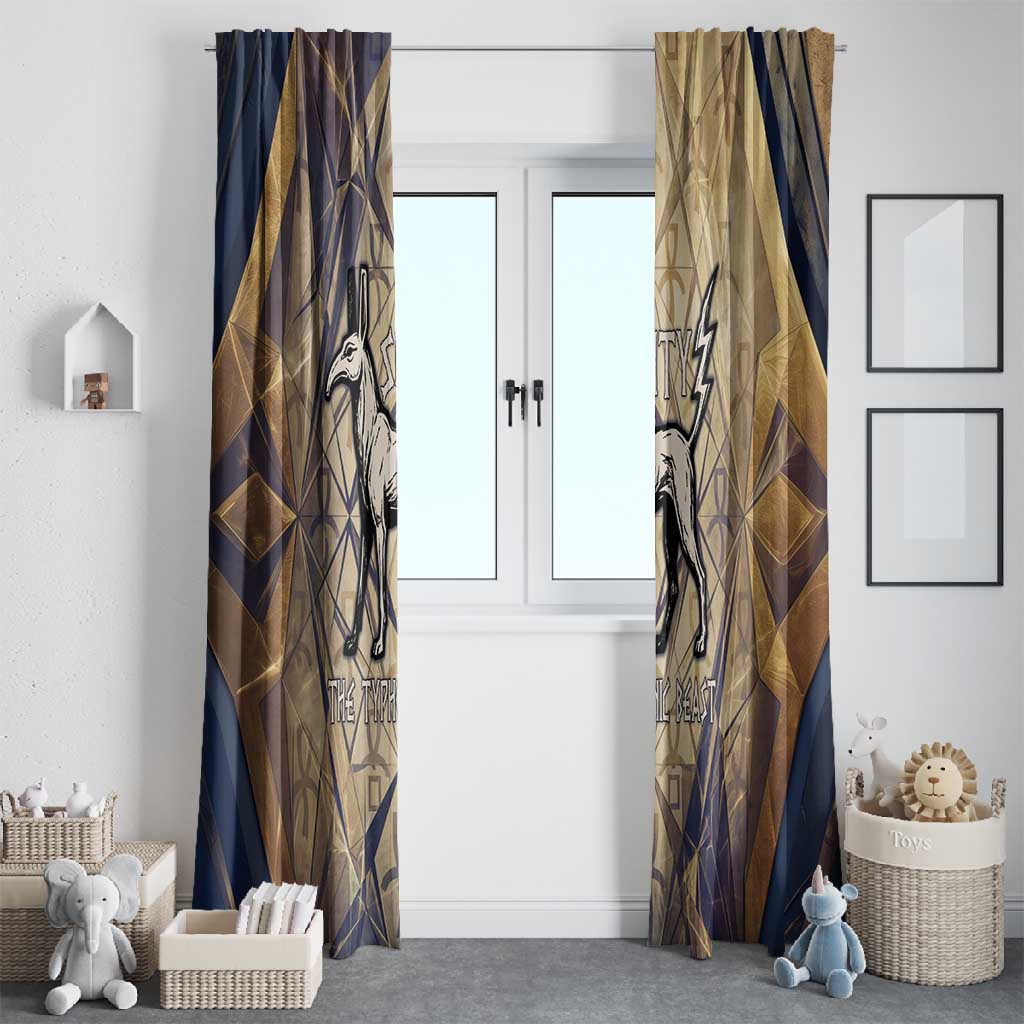 Suty Window Curtain with Typhonic Beast Staff Ancient Egypt Symbolism
