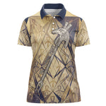 Suty Women Polo Shirt with Typhonic Beast Staff Ancient Egypt Symbolism