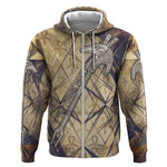 Suty Zip Hoodie with Typhonic Beast Staff Ancient Egypt Symbolism