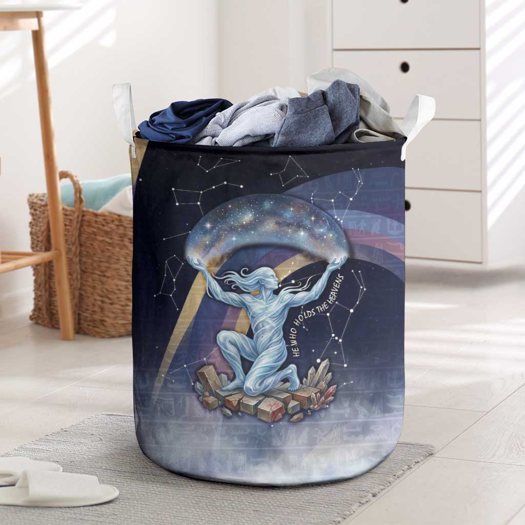 Shu Celestial Constellations Laundry Basket Rainbow Ancient Egyptian Sky Deity Theme