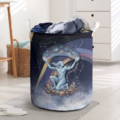 Shu Celestial Constellations Laundry Basket Rainbow Ancient Egyptian Sky Deity Theme