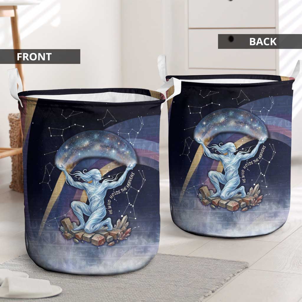 Shu Celestial Constellations Laundry Basket Rainbow Ancient Egyptian Sky Deity Theme
