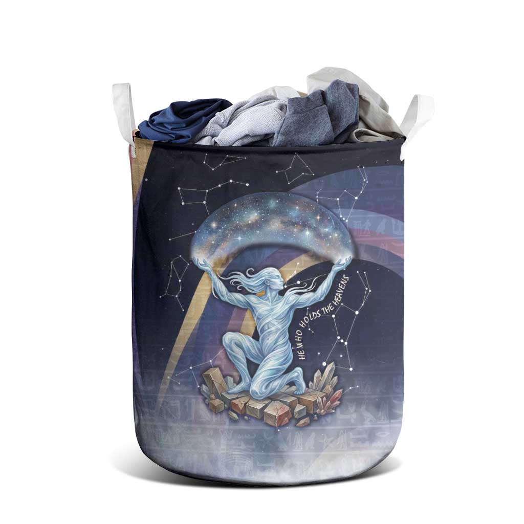Shu Celestial Constellations Laundry Basket Rainbow Ancient Egyptian Sky Deity Theme