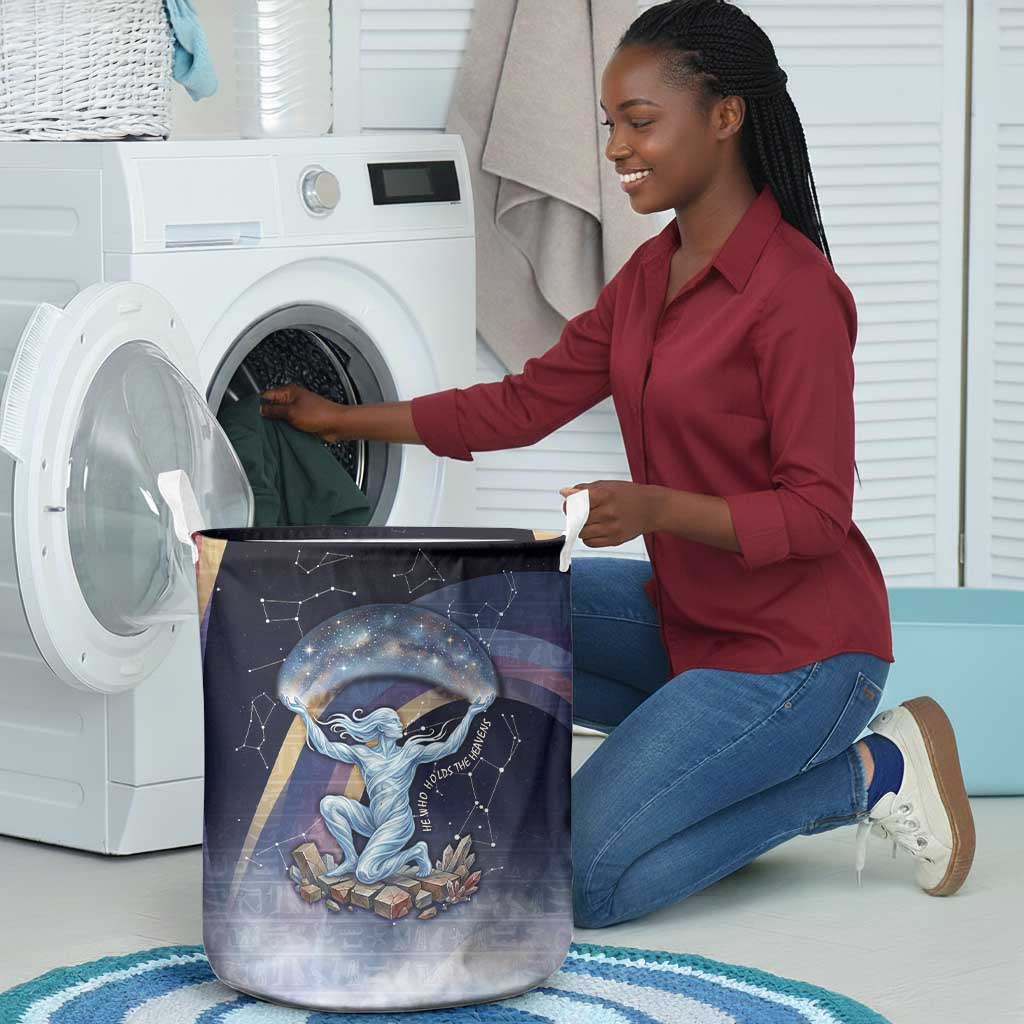Shu Celestial Constellations Laundry Basket Rainbow Ancient Egyptian Sky Deity Theme
