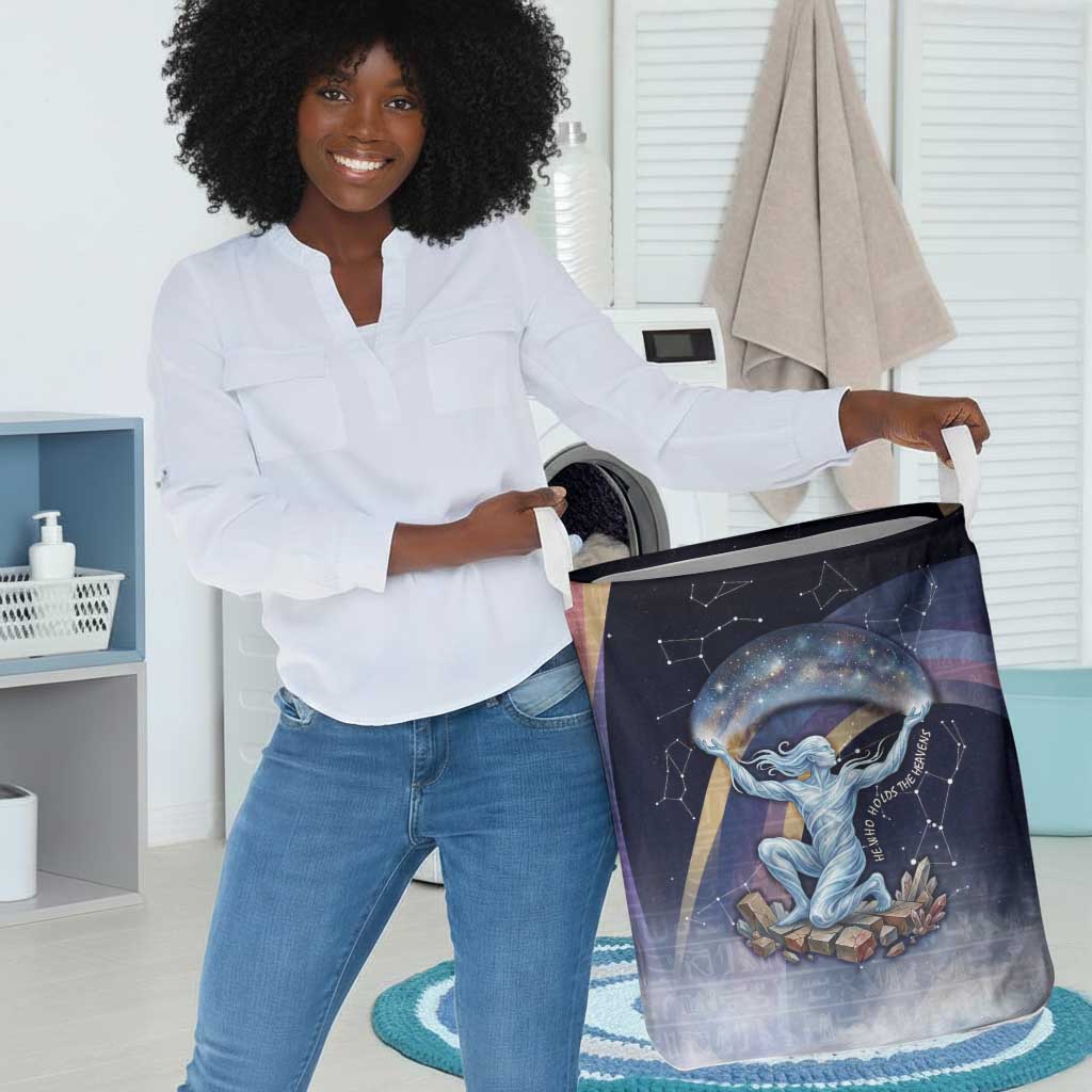 Shu Celestial Constellations Laundry Basket Rainbow Ancient Egyptian Sky Deity Theme