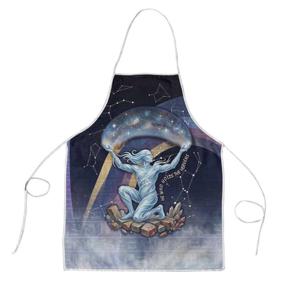 Shu Celestial Constellations Apron Rainbow Ancient Egyptian Sky Deity Theme