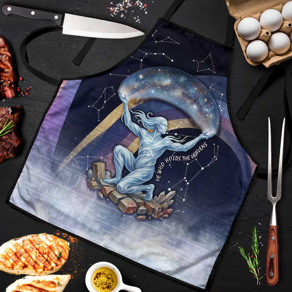 Shu Celestial Constellations Apron Rainbow Ancient Egyptian Sky Deity Theme