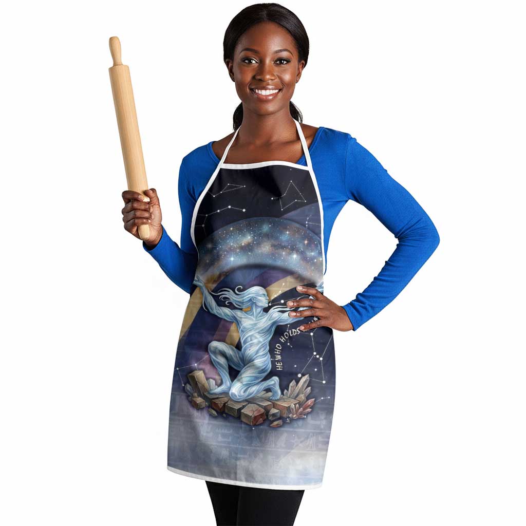 Shu Celestial Constellations Apron Rainbow Ancient Egyptian Sky Deity Theme