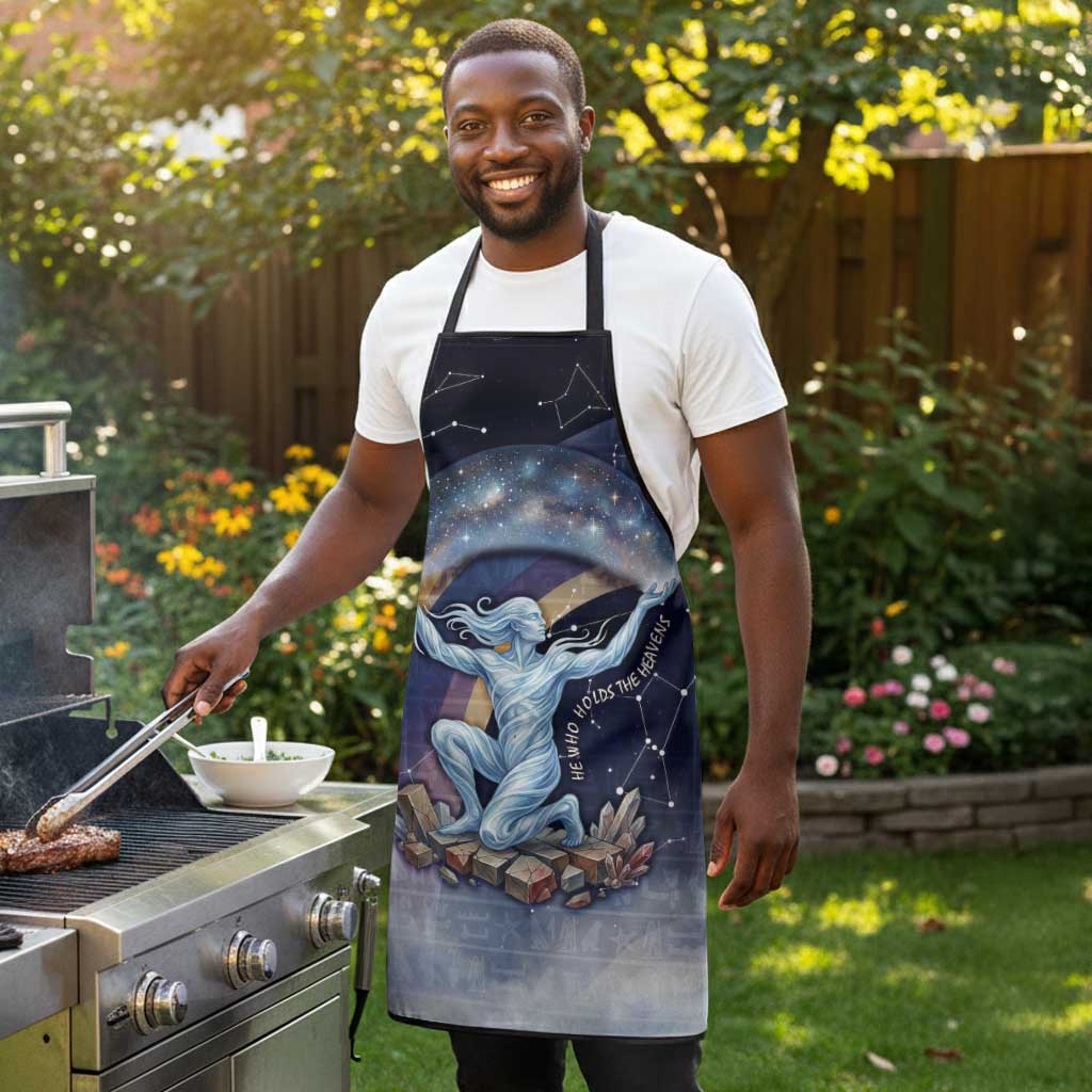 Shu Celestial Constellations Apron Rainbow Ancient Egyptian Sky Deity Theme