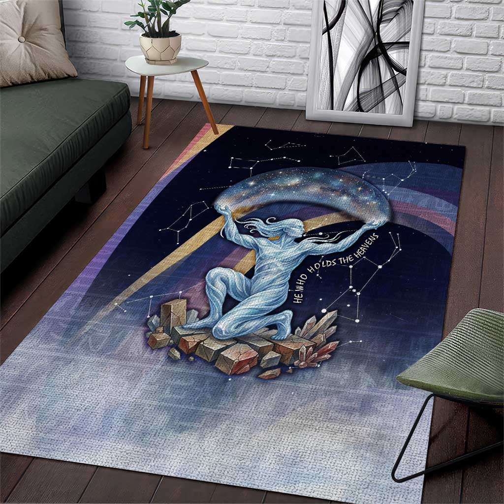 Shu Celestial Constellations Area Rug Rainbow Ancient Egyptian Sky Deity Theme
