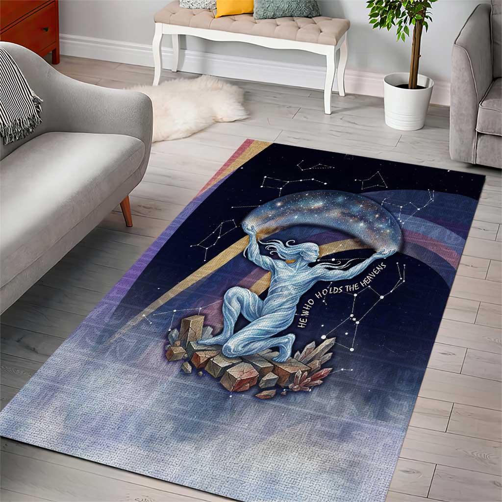 Shu Celestial Constellations Area Rug Rainbow Ancient Egyptian Sky Deity Theme