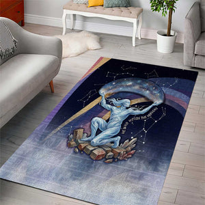 Shu Celestial Constellations Area Rug Rainbow Ancient Egyptian Sky Deity Theme