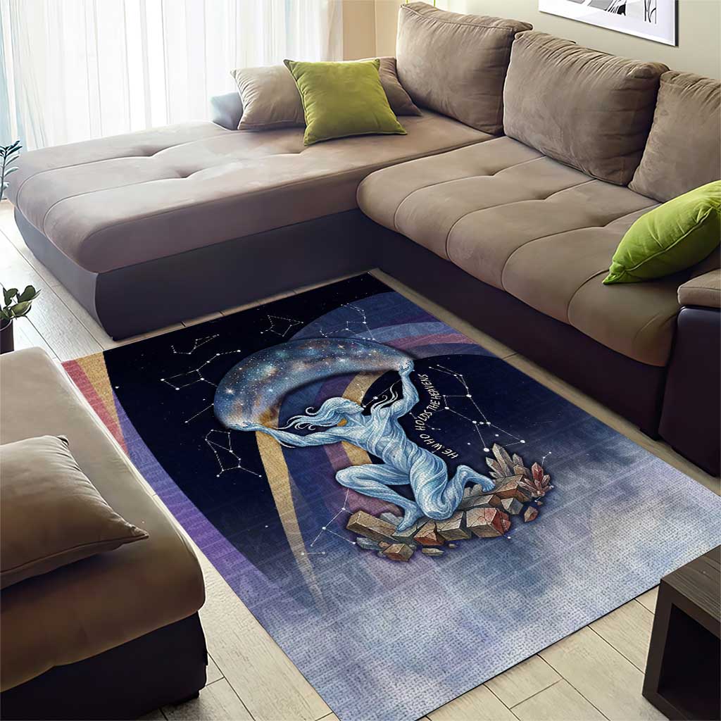 Shu Celestial Constellations Area Rug Rainbow Ancient Egyptian Sky Deity Theme