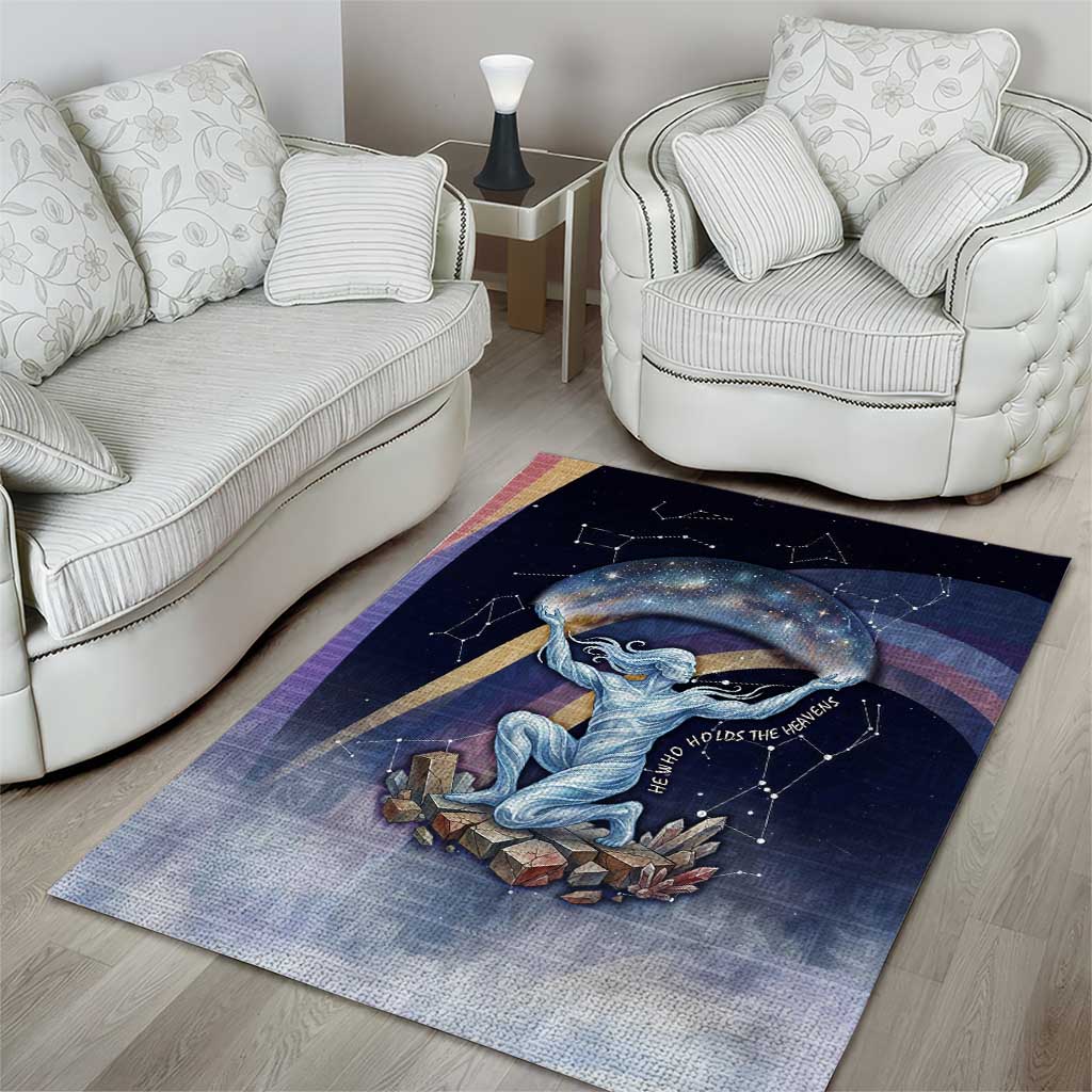 Shu Celestial Constellations Area Rug Rainbow Ancient Egyptian Sky Deity Theme