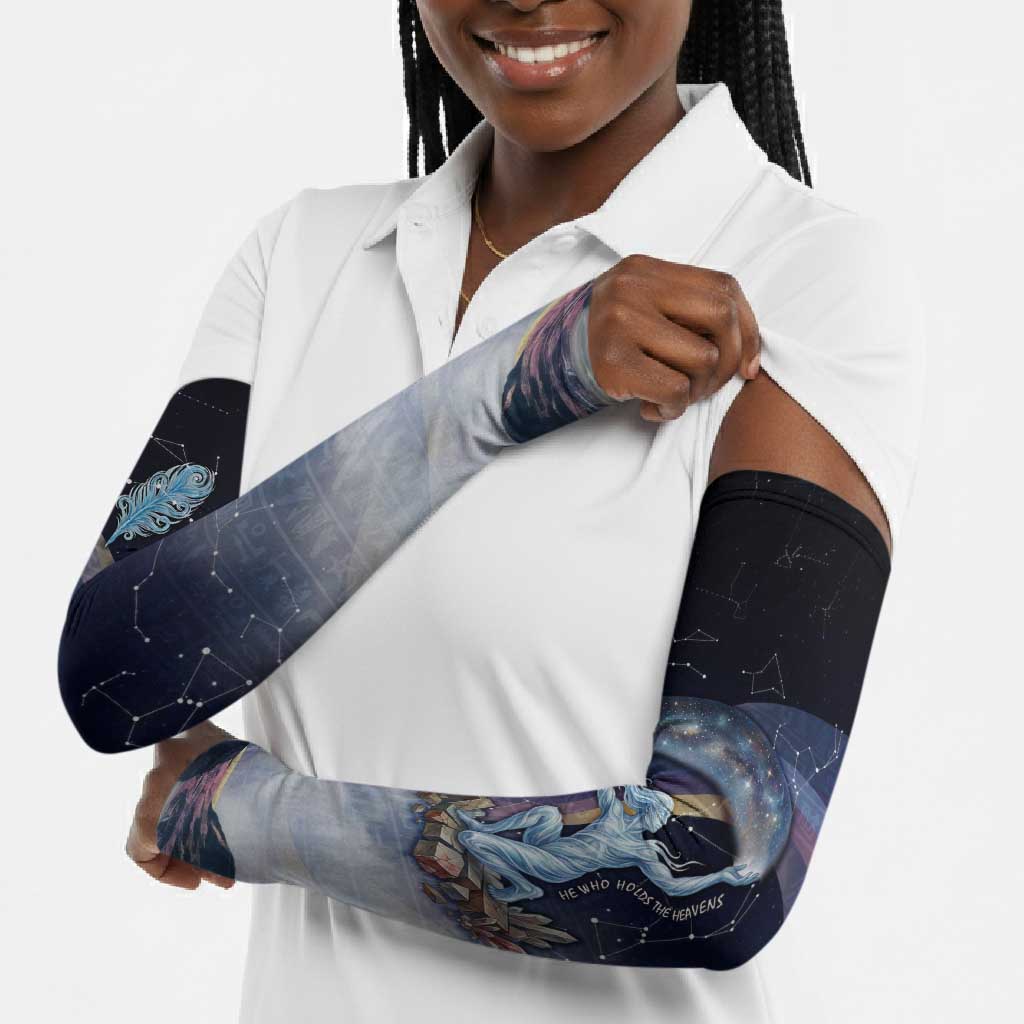 Shu Celestial Constellations Arm Sleeves Rainbow Ancient Egyptian Sky Deity Theme