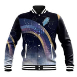 Shu Celestial Constellations Baseball Jacket Rainbow Ancient Egyptian Sky Deity Theme