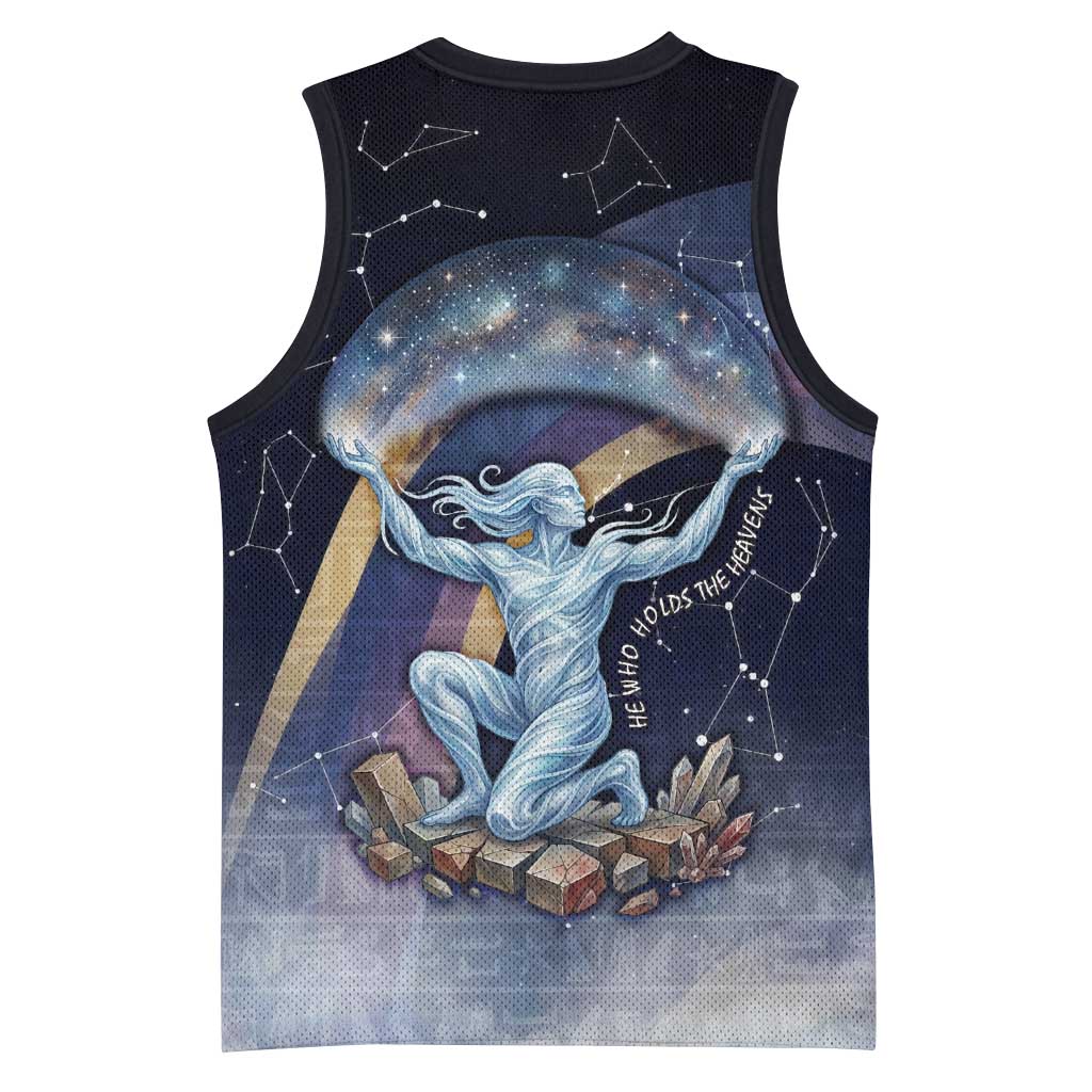 Shu Celestial Constellations Basketball Jersey Rainbow Ancient Egyptian Sky Deity Theme