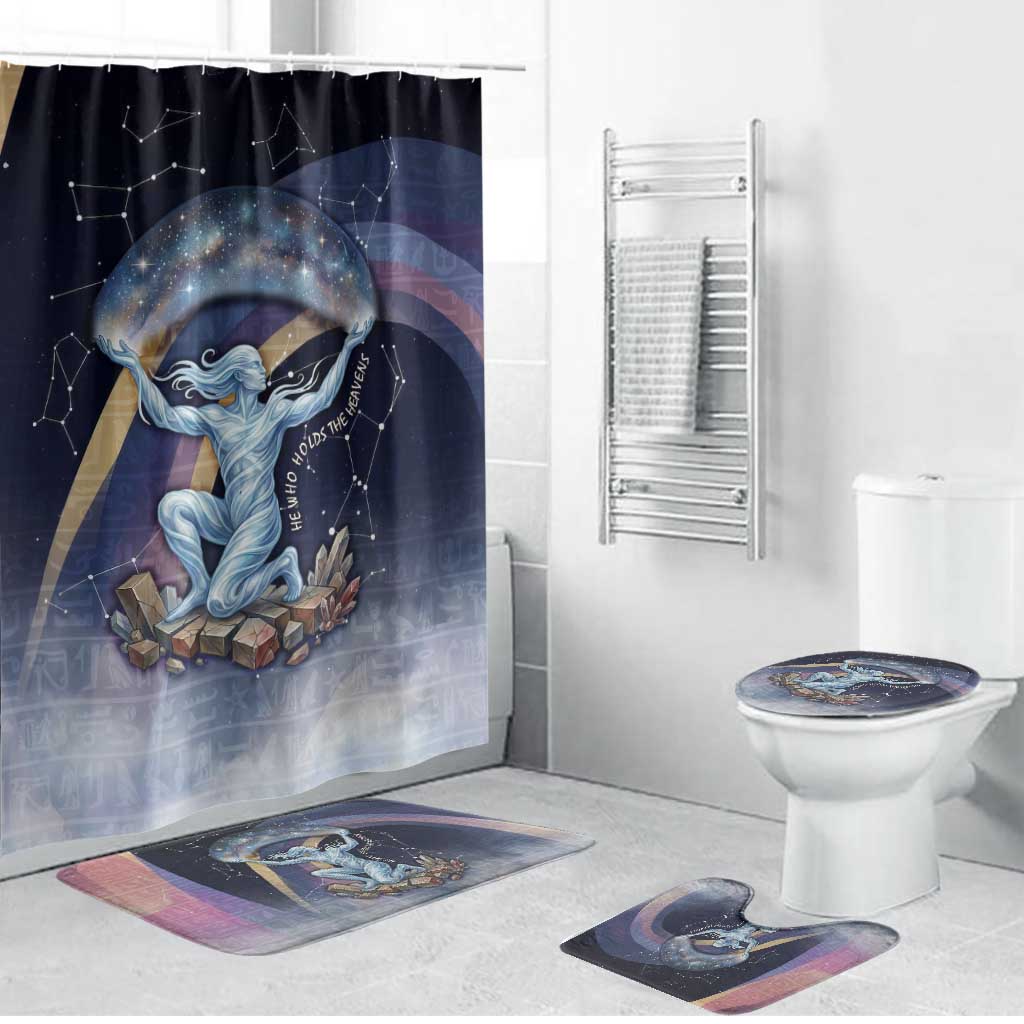Shu Celestial Constellations Bathroom Set Rainbow Ancient Egyptian Sky Deity Theme