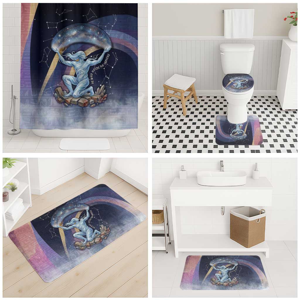 Shu Celestial Constellations Bathroom Set Rainbow Ancient Egyptian Sky Deity Theme