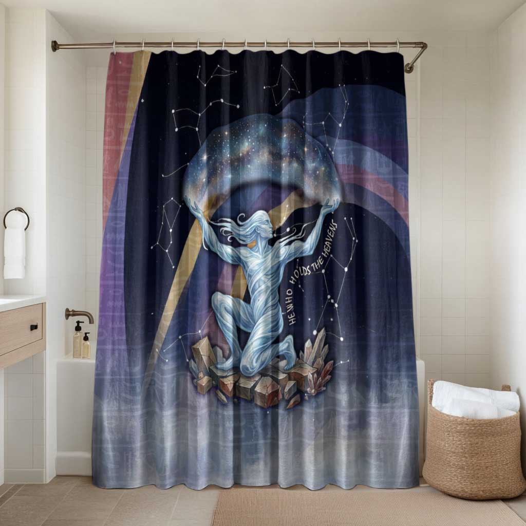 Shu Celestial Constellations Bathroom Set Rainbow Ancient Egyptian Sky Deity Theme