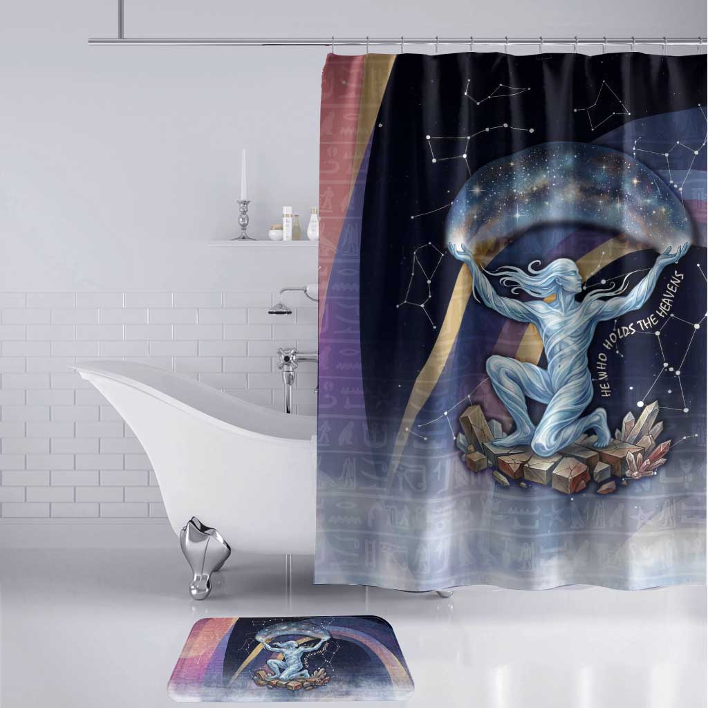 Shu Celestial Constellations Bathroom Set Rainbow Ancient Egyptian Sky Deity Theme