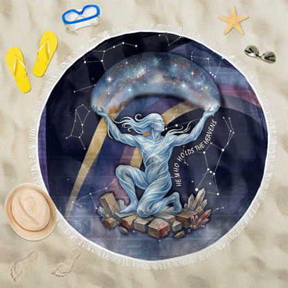 Shu Celestial Constellations Beach Blanket Rainbow Ancient Egyptian Sky Deity Theme