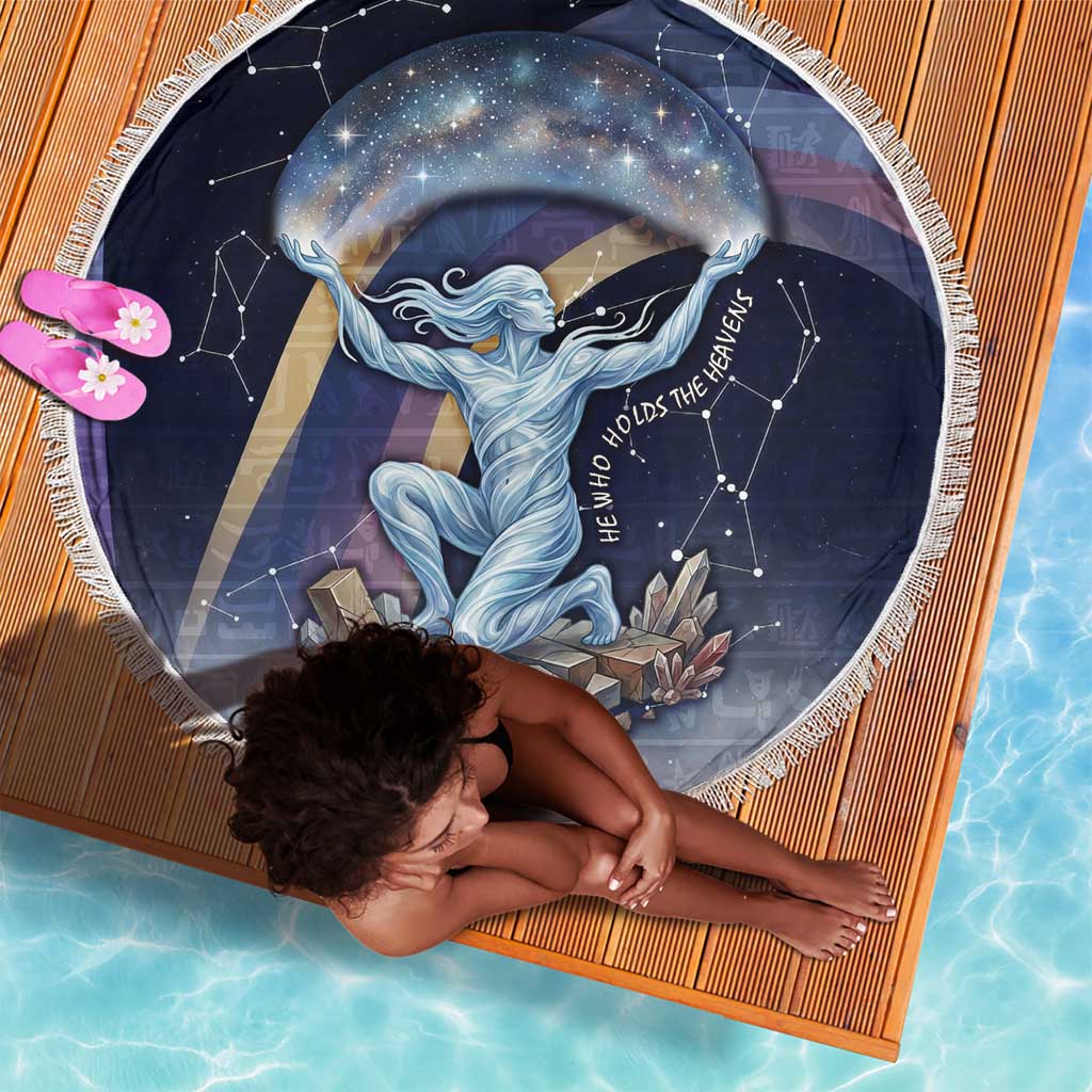 Shu Celestial Constellations Beach Blanket Rainbow Ancient Egyptian Sky Deity Theme