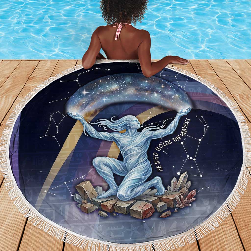 Shu Celestial Constellations Beach Blanket Rainbow Ancient Egyptian Sky Deity Theme