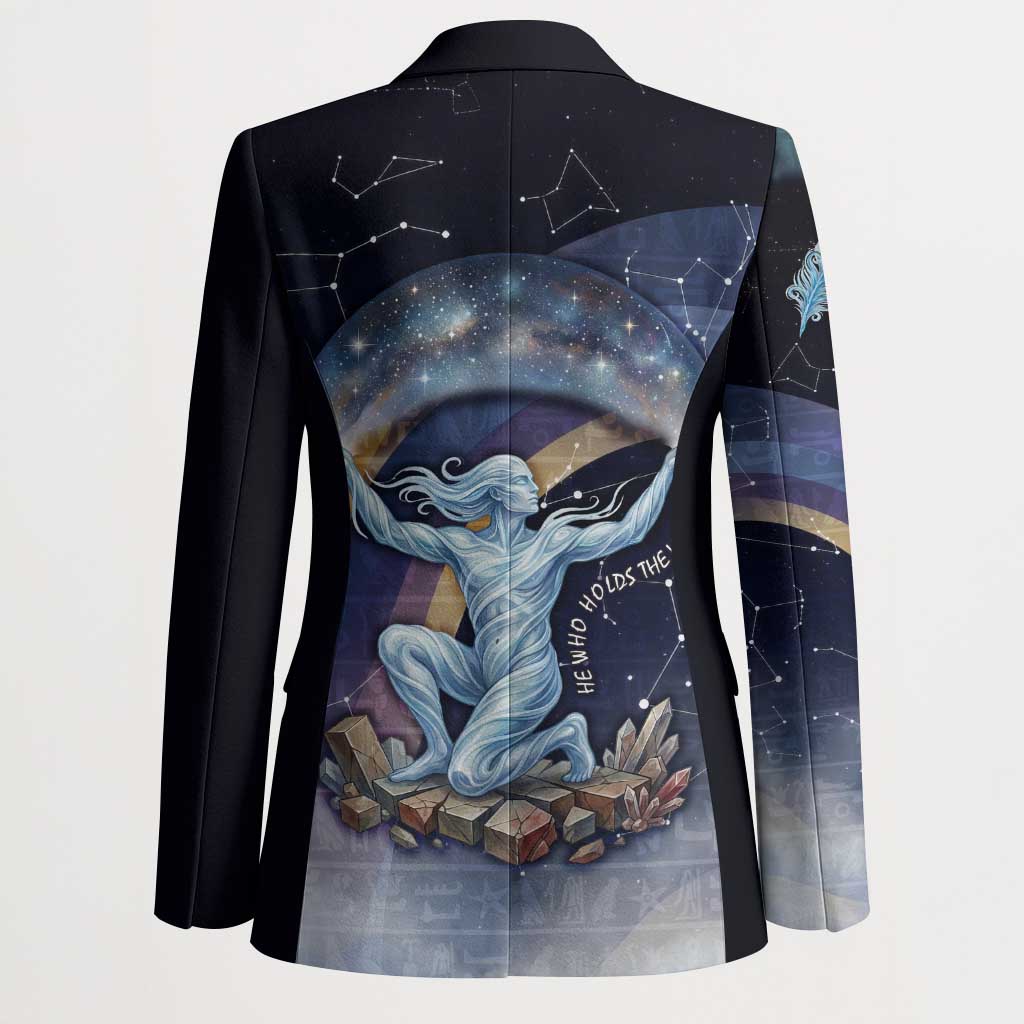 Shu Celestial Constellations Blazer Rainbow Ancient Egyptian Sky Deity Theme