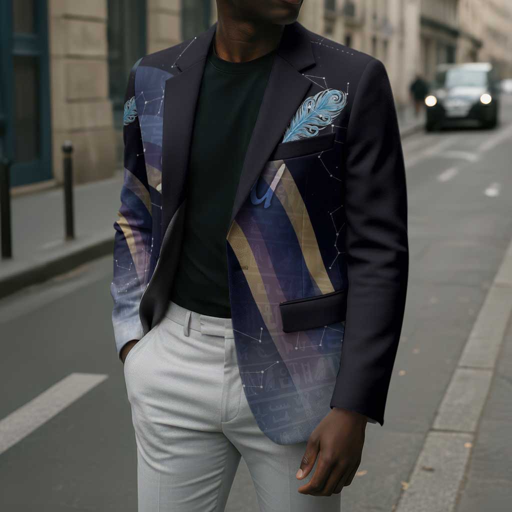 Shu Celestial Constellations Blazer Rainbow Ancient Egyptian Sky Deity Theme
