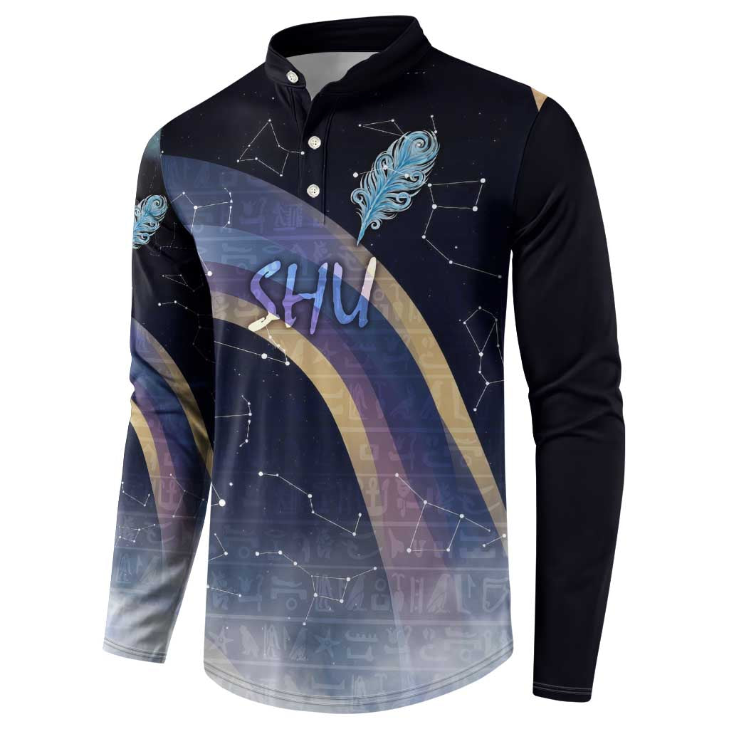 Shu Celestial Constellations Button Sweatshirt Rainbow Ancient Egyptian Sky Deity Theme