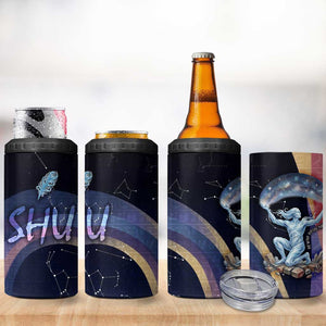 Shu Celestial Constellations 4 in 1 Can Cooler Tumbler Rainbow Ancient Egyptian Sky Deity Theme