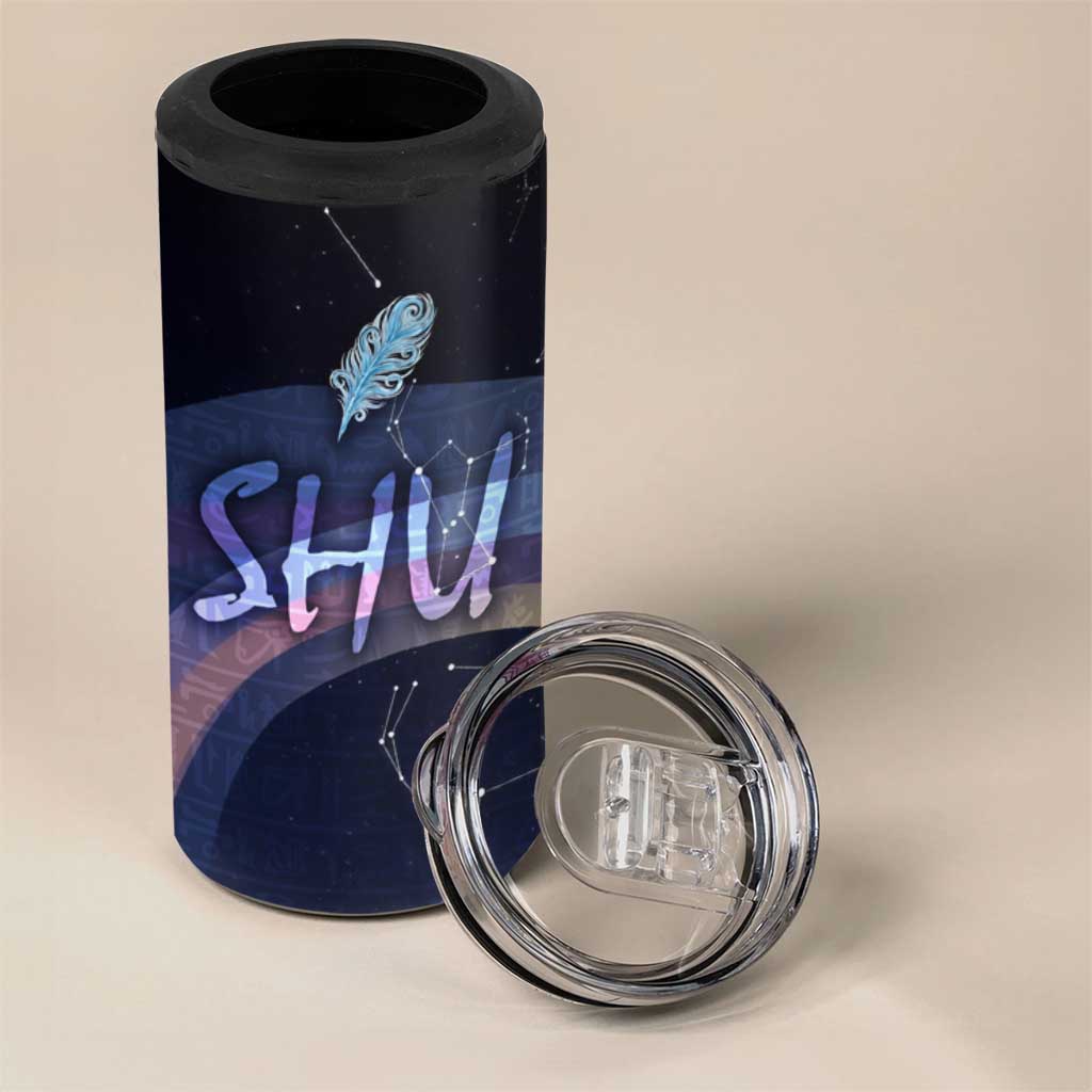 Shu Celestial Constellations 4 in 1 Can Cooler Tumbler Rainbow Ancient Egyptian Sky Deity Theme