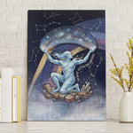 Shu Celestial Constellations Canvas Wall Art Rainbow Ancient Egyptian Sky Deity Theme