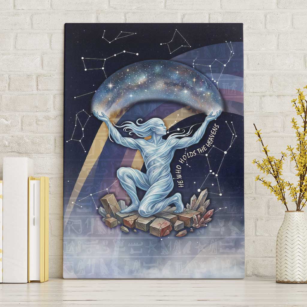 Shu Celestial Constellations Canvas Wall Art Rainbow Ancient Egyptian Sky Deity Theme