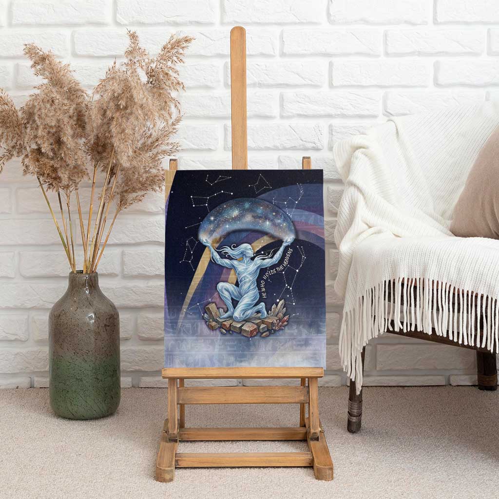 Shu Celestial Constellations Canvas Wall Art Rainbow Ancient Egyptian Sky Deity Theme